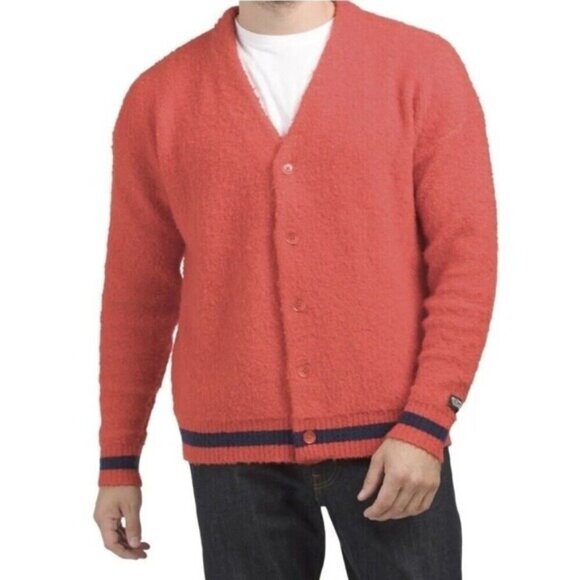 Authentic Levis‎ Wool Blend button down Cardigan Cuff Tipping Sweeter Size M NEW - Picture 1 of 13